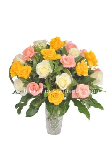 Bouquet di roselline colori assortiti.